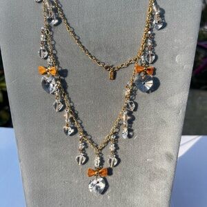 Vintage Iris Lane Crystal Heart Necklace